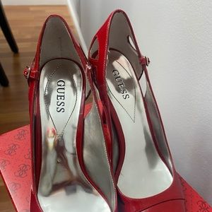 Guess, size 6, red patent leather heel